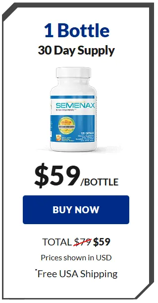 Semenax price: 1 bottle for $59